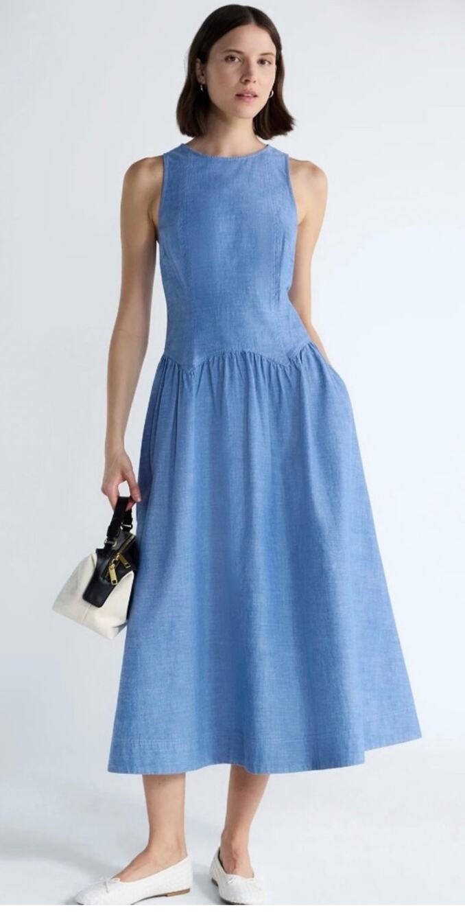 Free Assembly Midi Denim Dress Womens Size Medium